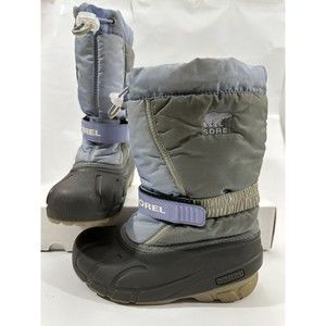 Sorel Kids Blue And Gray 1831 Insulated Snow Boots Lining Black Size 2
